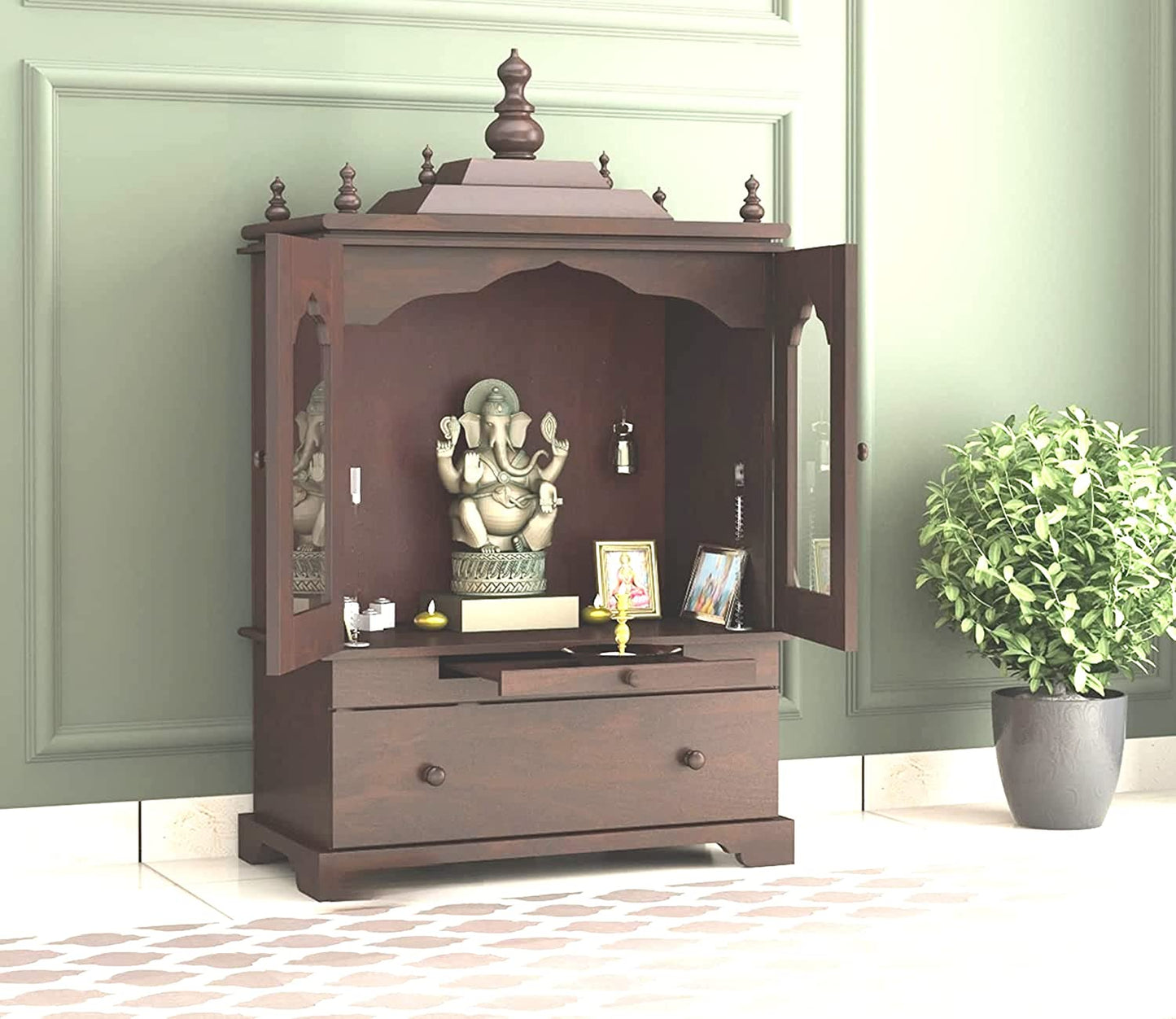Temple walnut made of solid sheesham wood