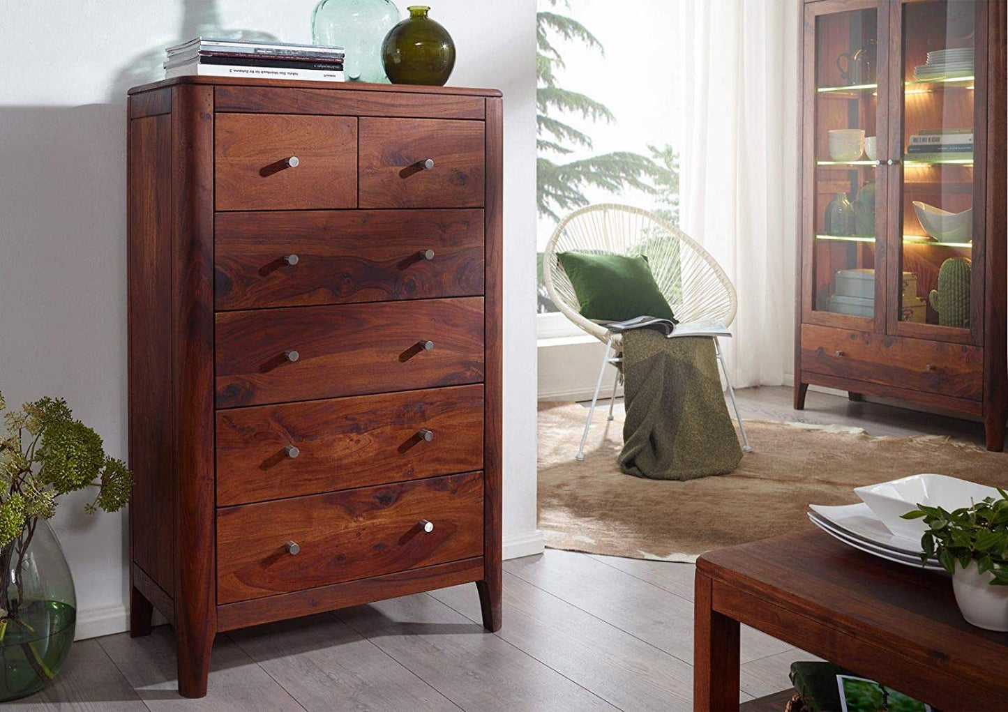 Six drawers chest made of solid sheesham wood