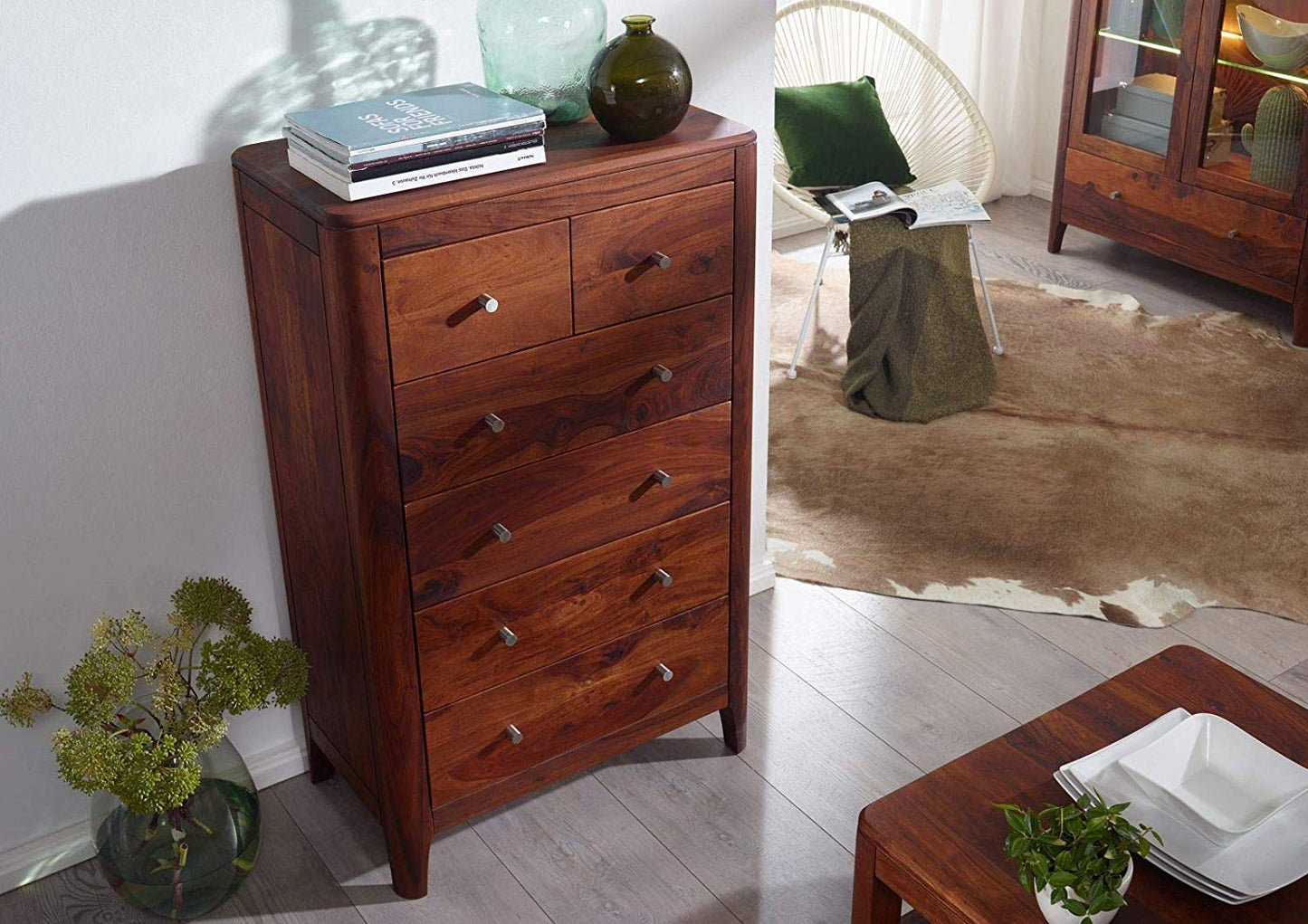 Six drawers chest made of solid sheesham wood