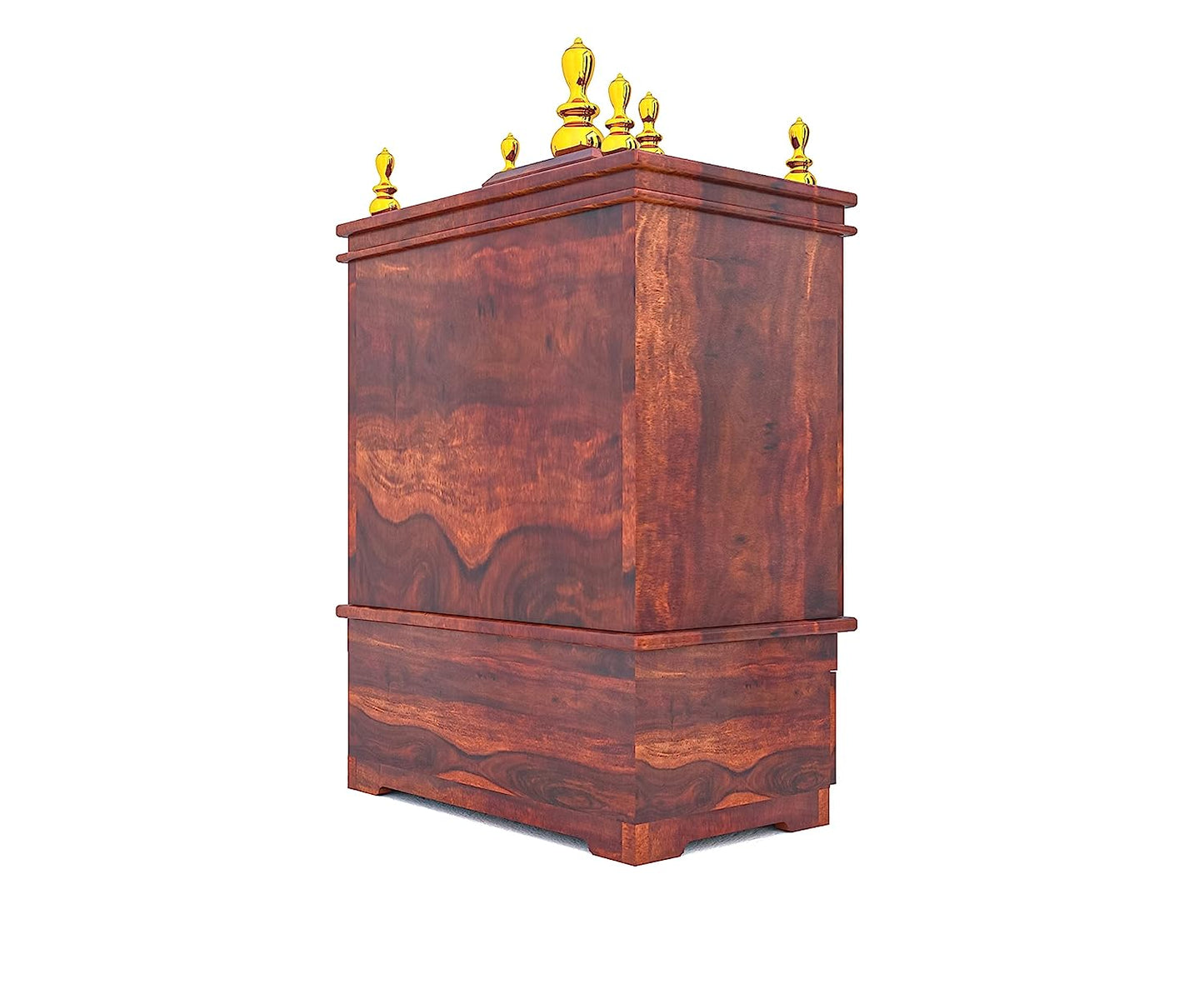 Temple with two doors and single drawer made of solid sheesham wood
