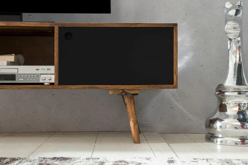 Tv unit with two doors made of solid sheesham wood