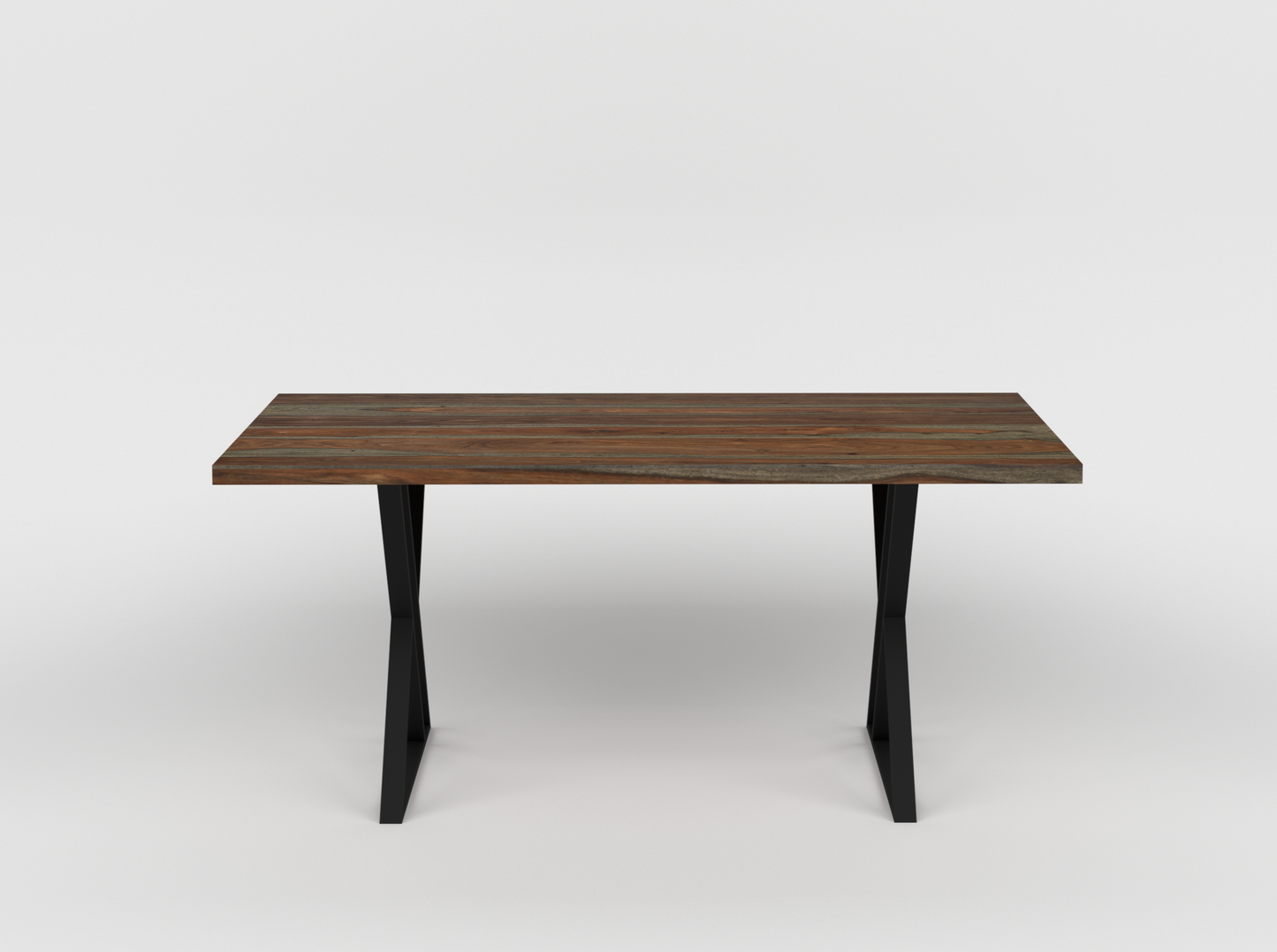 Four seater dining with four chairs made of solid sheesham wood and iron