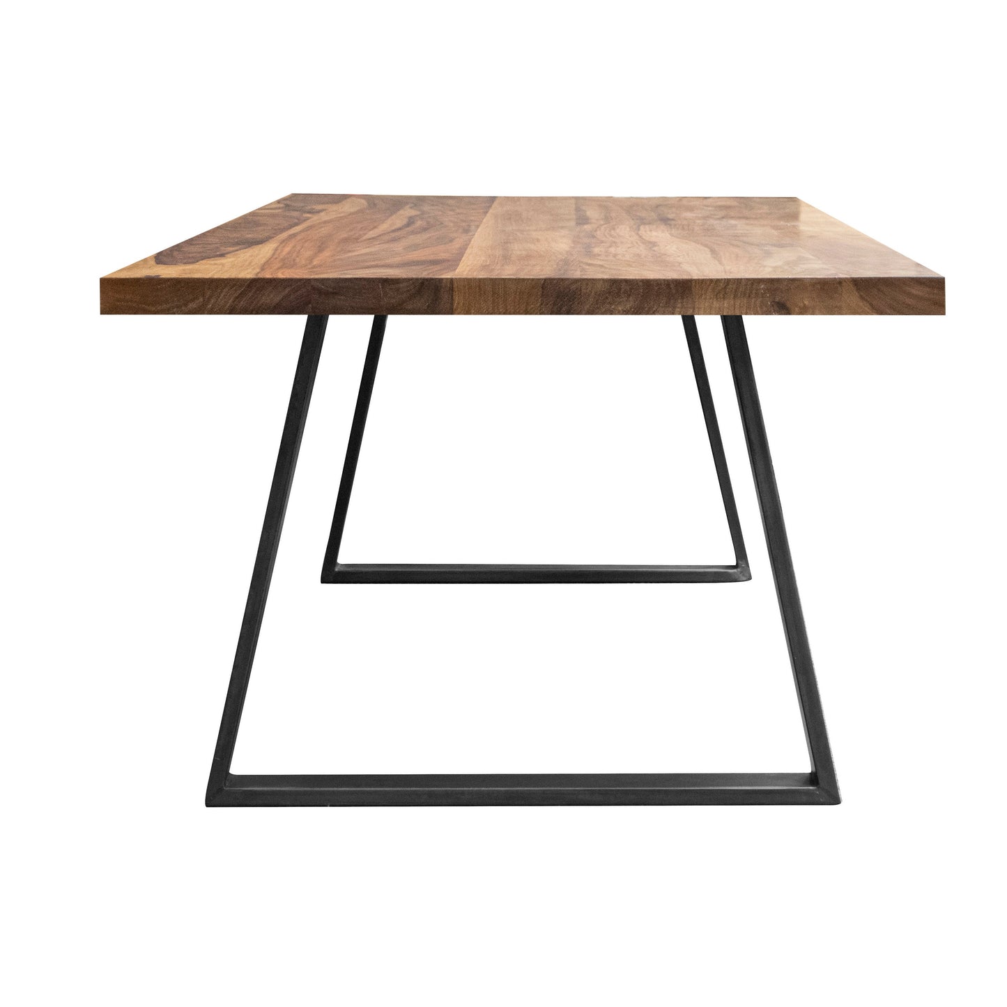 Six seater dining table made of solid sheesham wood and iron