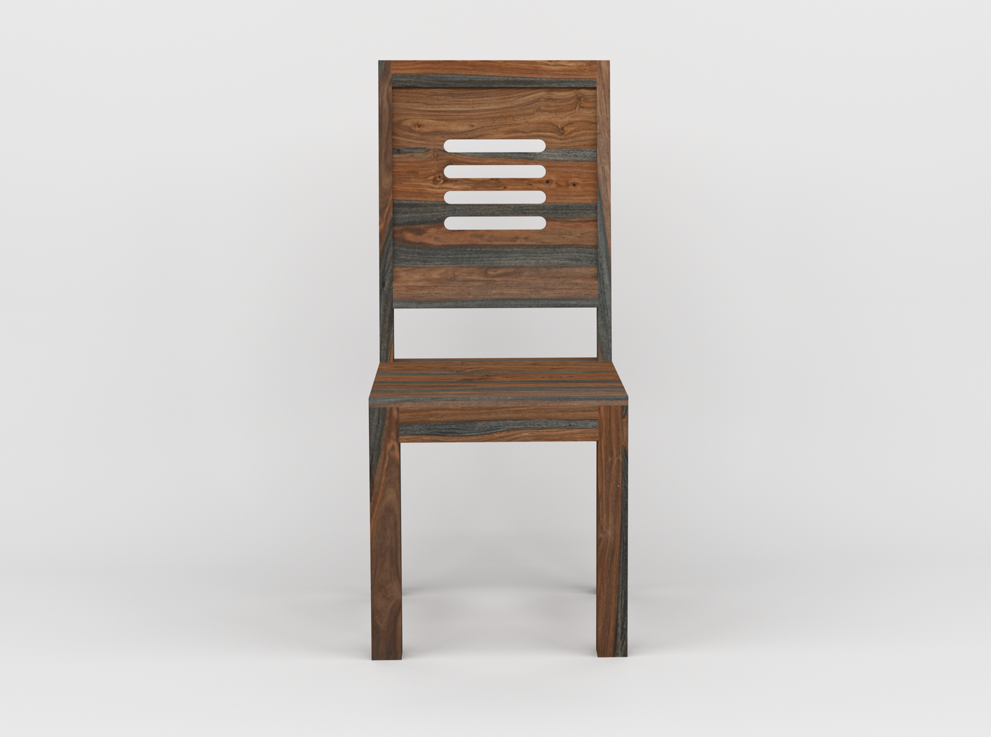 Four seater dining with four chairs made of solid sheesham wood and iron