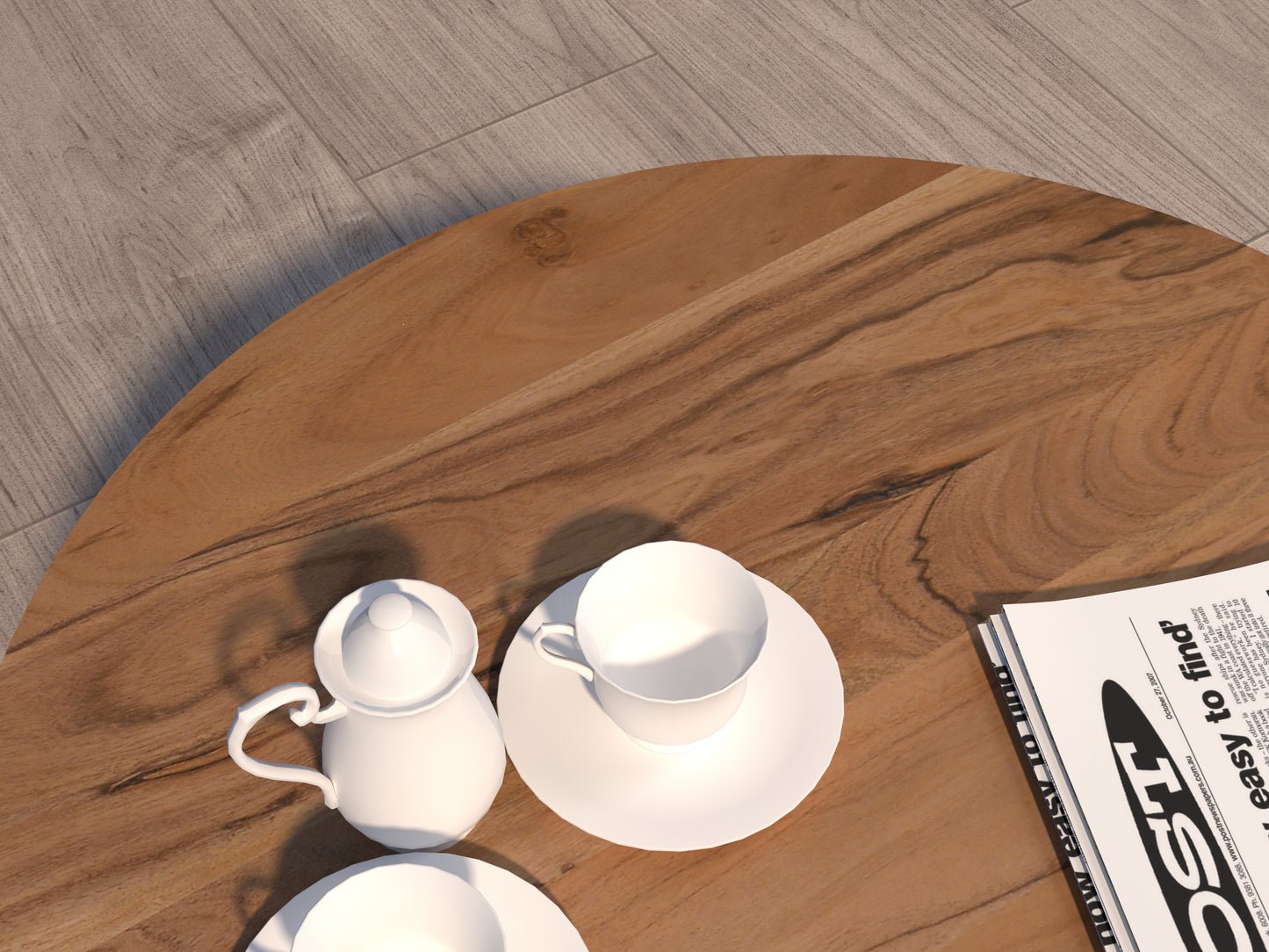 Coffee table set of two made of solid acacia wood