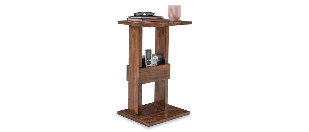 Side table made of solid acacia wood
