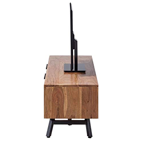 TV unit with two drawers made of solid acacia wood