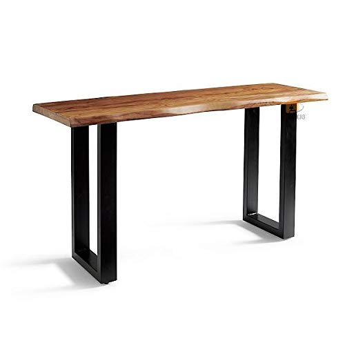 Console table made of solid sheesham wood and iron