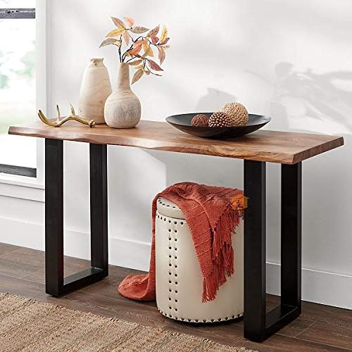 Console table made of solid sheesham wood and iron