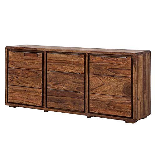 Sideboard with two doors and three drawers made of solid sheesham wood
