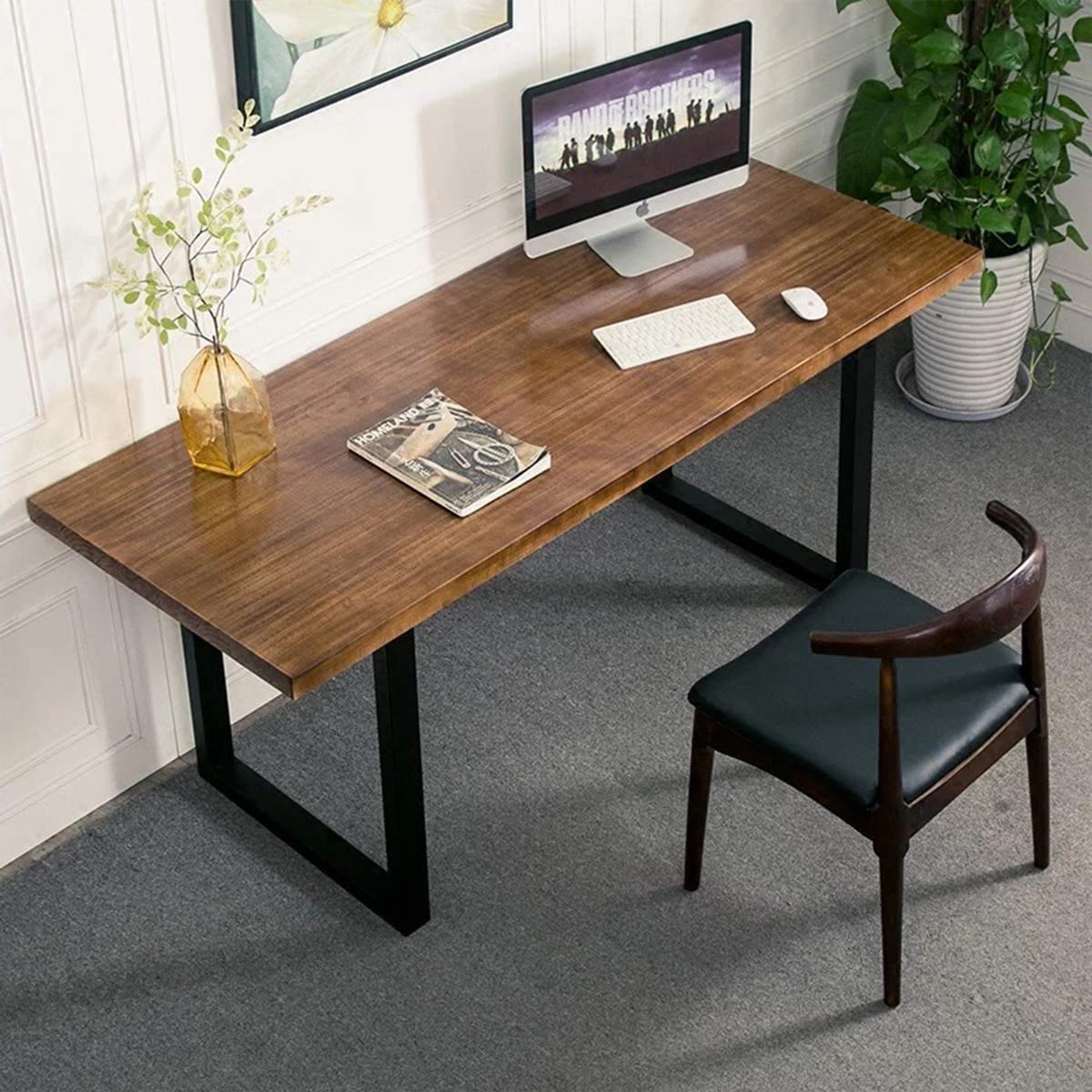 Desk made of solid acacia wood and metal G Fine Furniture