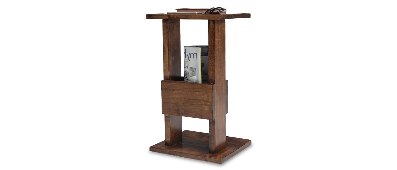 Side table made of solid acacia wood