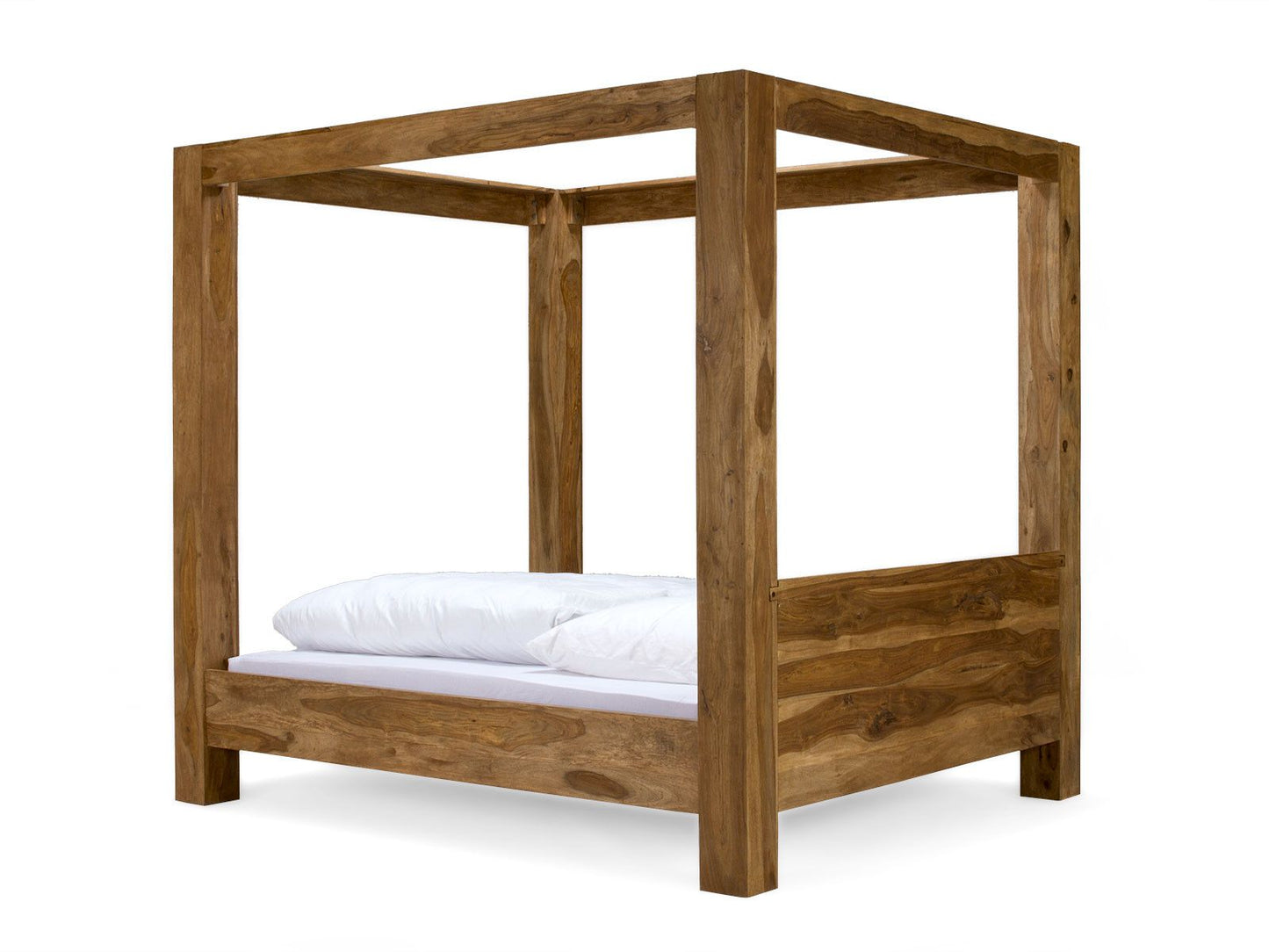 King bed made of solid sheesham wood