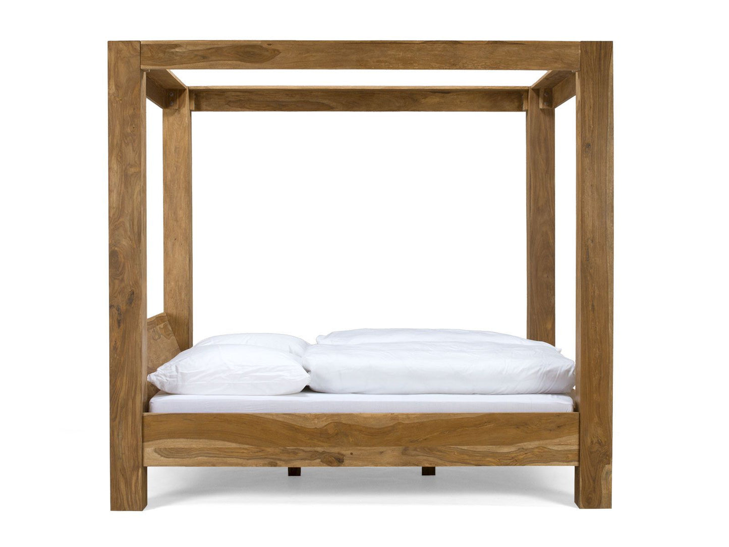King bed made of solid sheesham wood