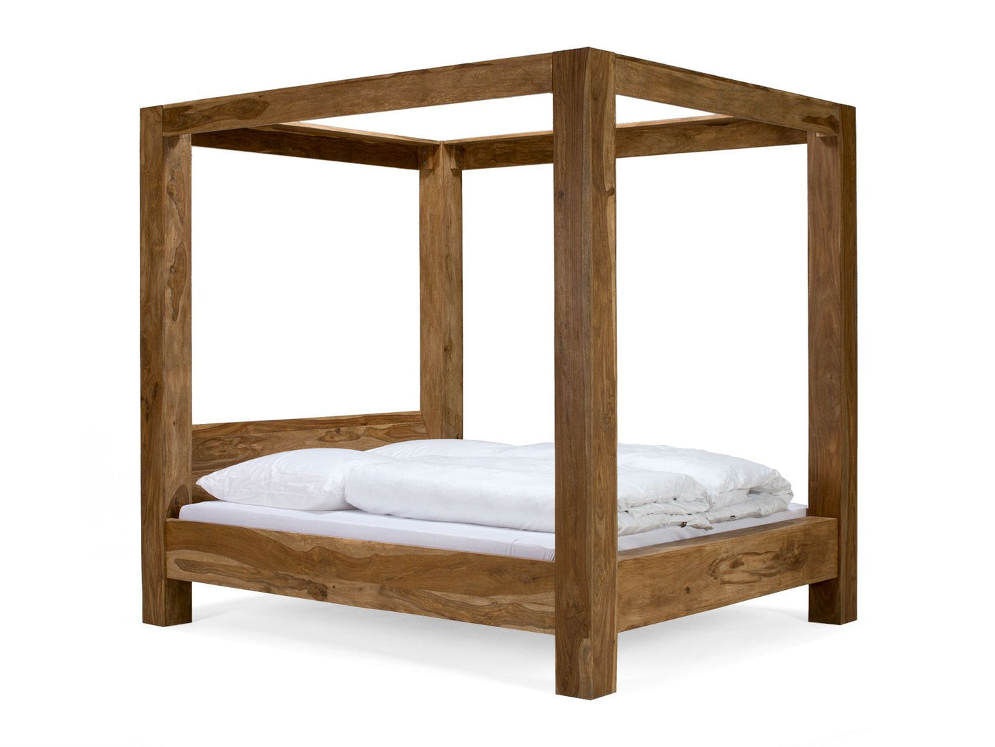 King bed made of solid sheesham wood