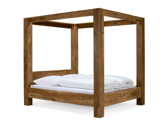 King bed made of solid sheesham wood