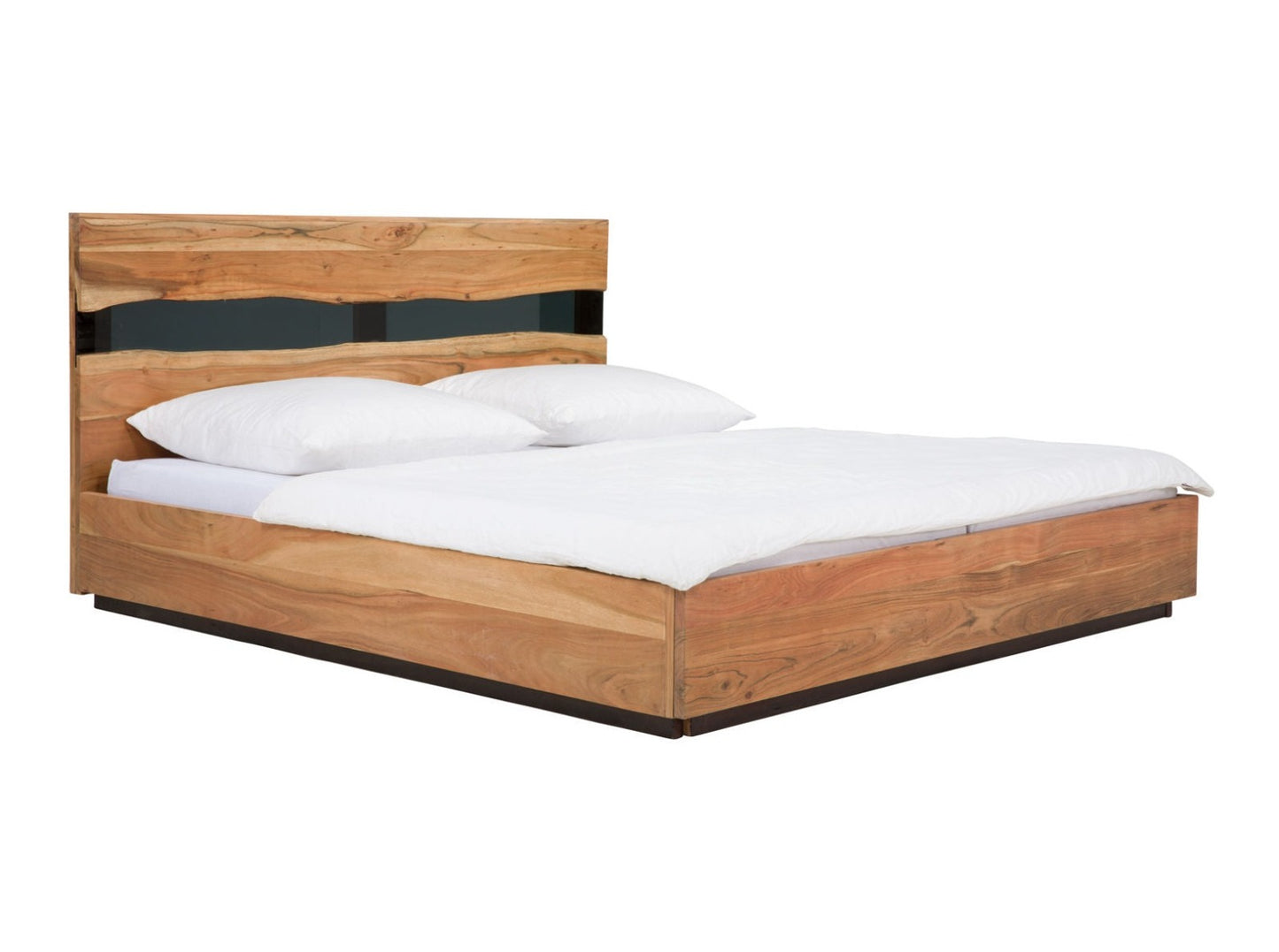 King bed made of solid acacia wood
