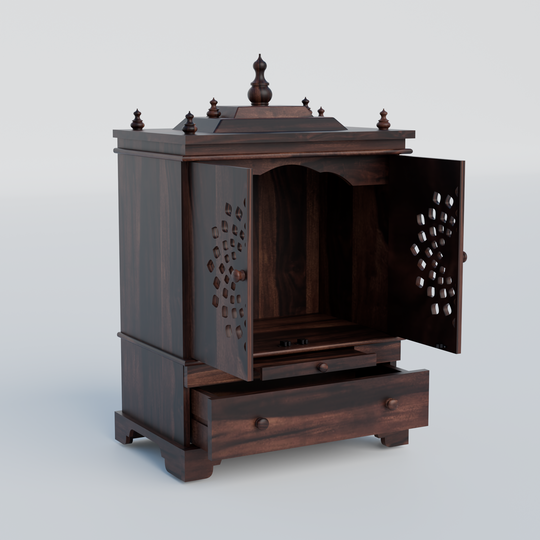 Temple With Single Drawer Made Of Solid Sheesham Wood