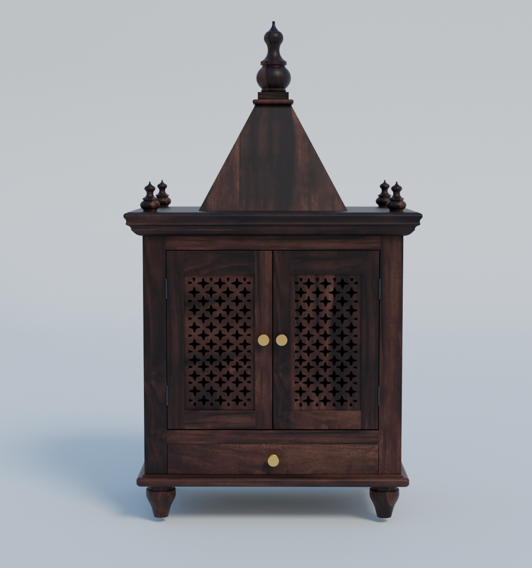 Temple With Single Drawer Made Of Solid Sheesham Wood