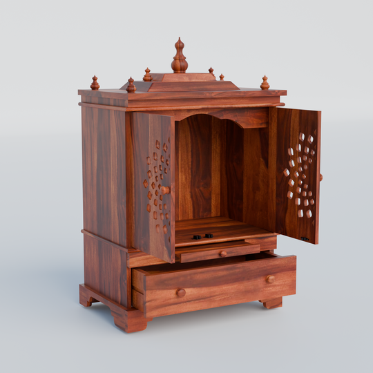 Temple With Single Drawer Made Of Solid Sheesham Wood