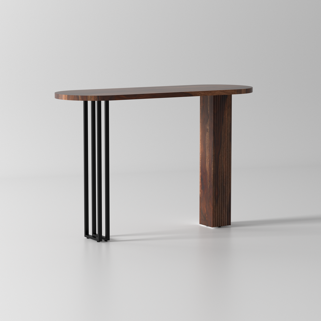 Console table made of solid sheesham wood and metal