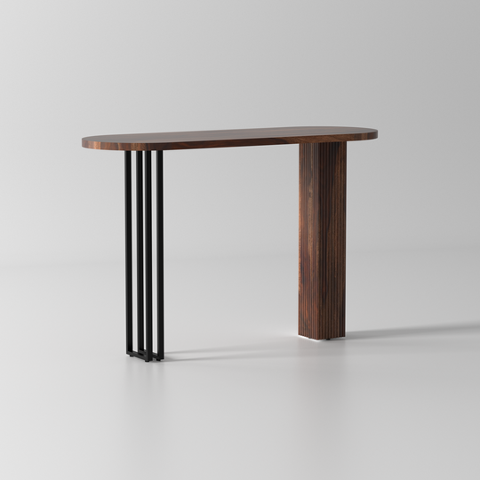 Console table made of solid sheesham wood and metal