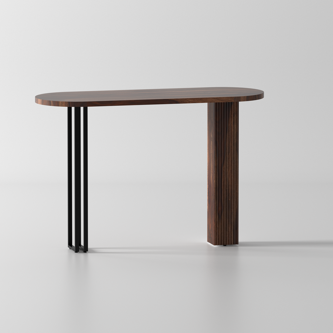 Console table made of solid sheesham wood and metal