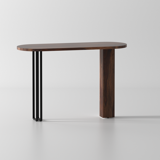 Console table made of solid sheesham wood and metal