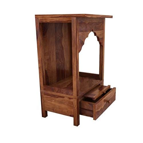 Temple with single drawer made of solid sheesham wood