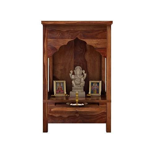 Temple with single drawer made of solid sheesham wood