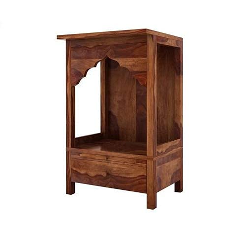 Temple with single drawer made of solid sheesham wood