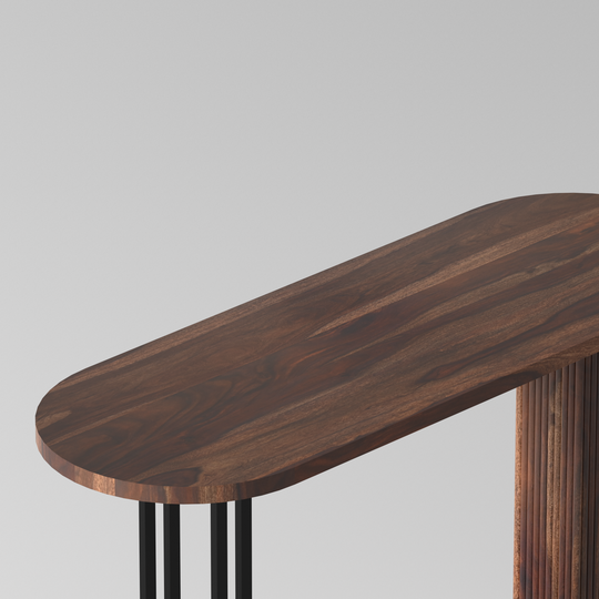 Console table made of solid sheesham wood and metal