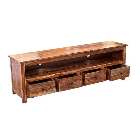 Tv unit with four drawers made of solid sheesham wood