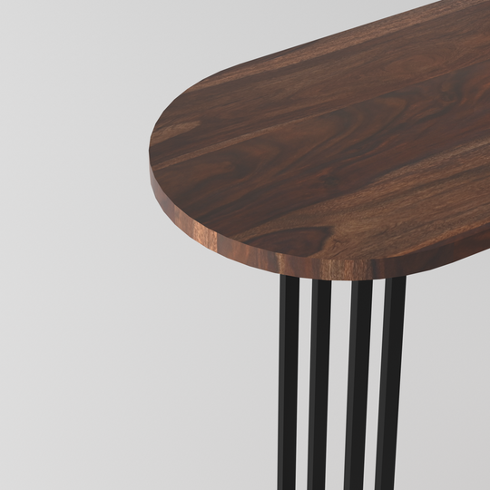 Console table made of solid sheesham wood and metal