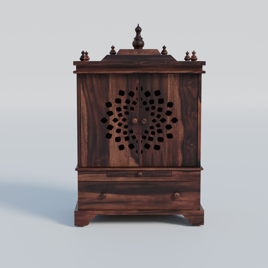 Temple With Single Drawer Made Of Solid Sheesham Wood