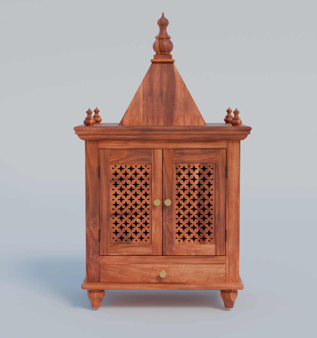Temple With Single Drawer Made Of Solid Sheesham Wood