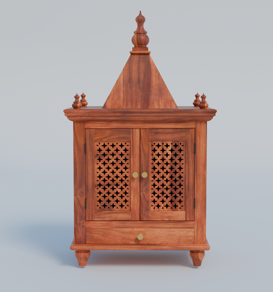 Temple With Single Drawer Made Of Solid Sheesham Wood