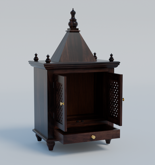 Temple With Single Drawer Made Of Solid Sheesham Wood