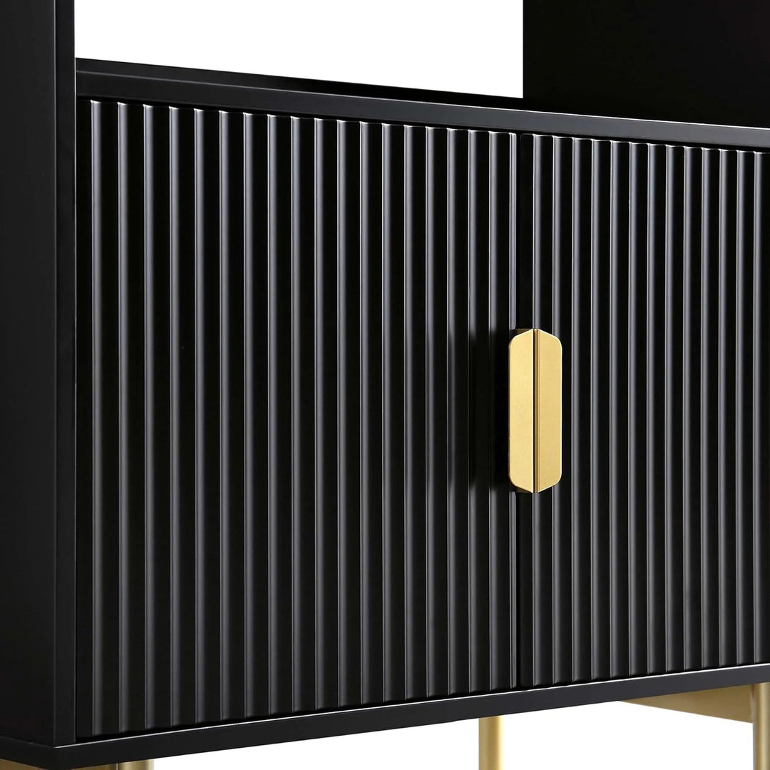 Bookshelf made of solid engineered wood and metal