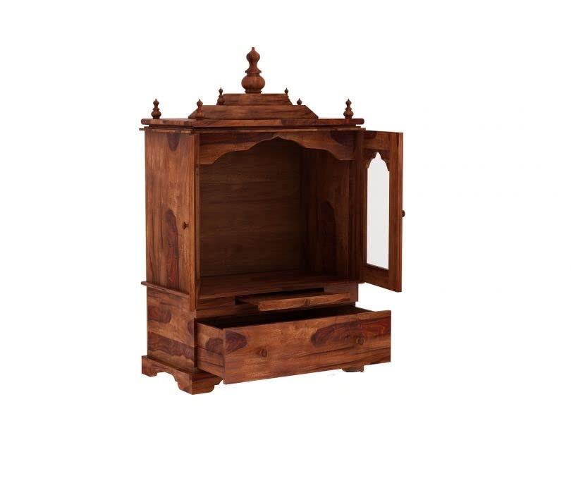 Temple with single drawer made of solid sheesham wood