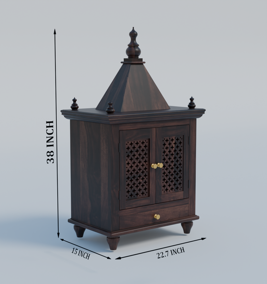 Temple With Single Drawer Made Of Solid Sheesham Wood