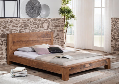 Queen bed made of solid acacia wood