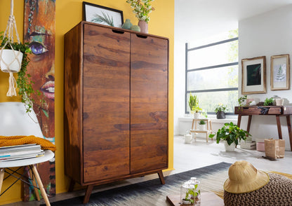 Wardrobe with two doors made of solid sheesham wood