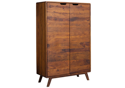 Wardrobe with two doors made of solid sheesham wood