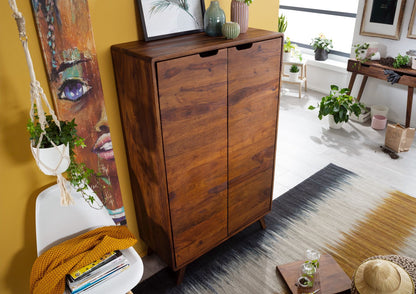 Wardrobe with two doors made of solid sheesham wood