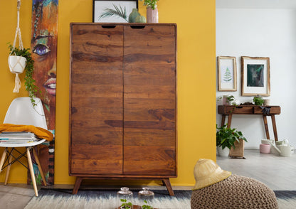 Wardrobe with two doors made of solid sheesham wood