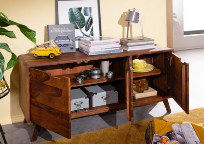 Sideboard with three doors made of solid sheesham wood
