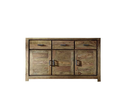 Sideboard with three doors and three drawers made of solid sheesham wood