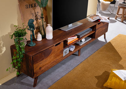 TV unit with two doors made of solid sheesham wood