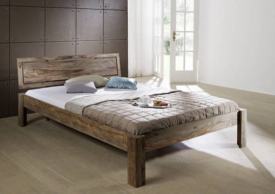 King bed made of solid sheesham wood